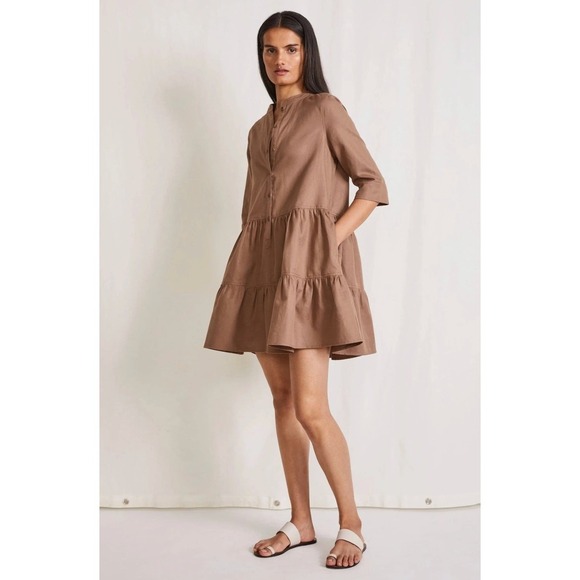 Apiece Apart Dresses & Skirts - Apiece Apart Women's Maurino Drop Waist Mini Dress in Camel Size Small